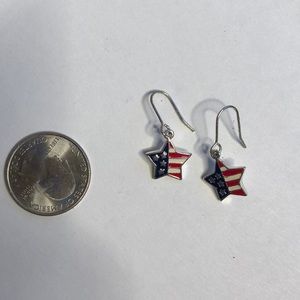 American flag star earrings